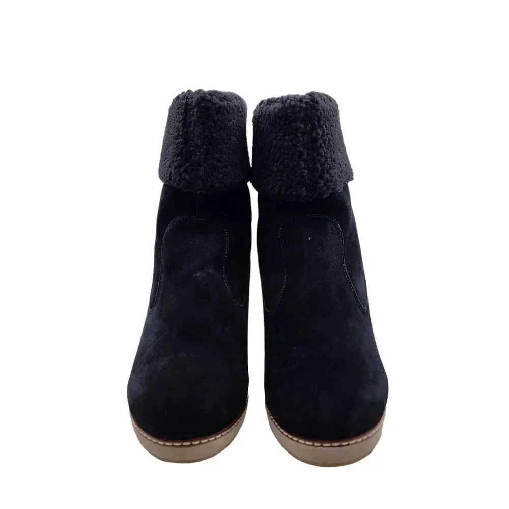 Kensie Women's Holliston Suede Cold Weather Wedge Boots - 10